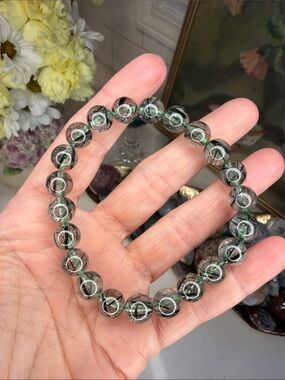 Green Rutilated Quartz Bracelet: B1313
